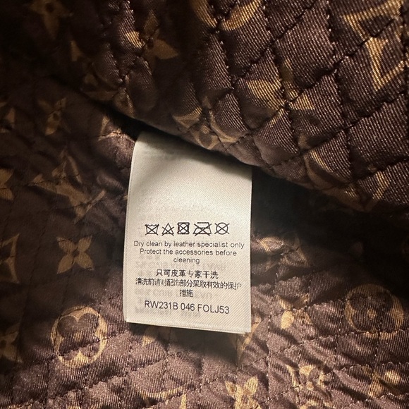 Oversized Belt Embossed Monogram Leather Jacket EU 38/ US 6/ Medium - Picture 10 of 10